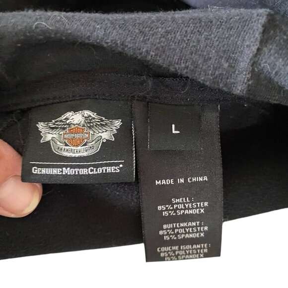 Harley-Davidson Size L Motorcycle Riding Zip Up Hoodie Jacket Zipped Pockets - Picture 6 of 6